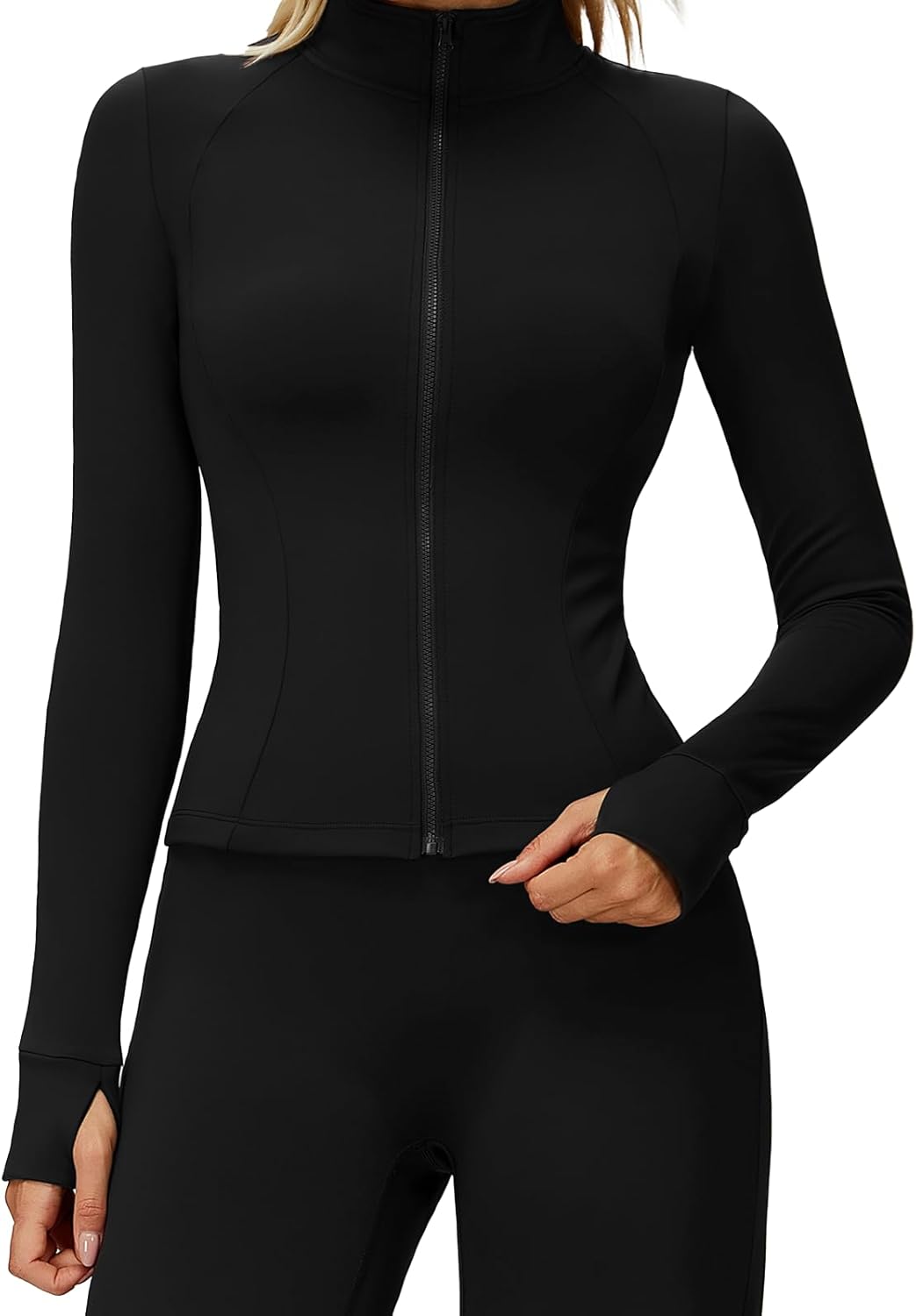Workout Jackets for Women, Full Zip Slim Fit Lightweight Athletic Running Sports Yoga Jacke Tops with Thumb Holes