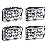 DOT Approved 4PCS 4X6 LED Headlights for Peterbilt 378 357 379 386 340 365 384 (Fits Truck with 4...