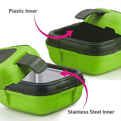 Lunch Box Bag Set For Adults And Kids ~ Pinnacle Insulated Leakproof Thermal Lunch Kit Lunch Bag Thermo Bottle 2 Lunch Containers With New Heat Release Valve Matching Cutlery (Green) #TOP5