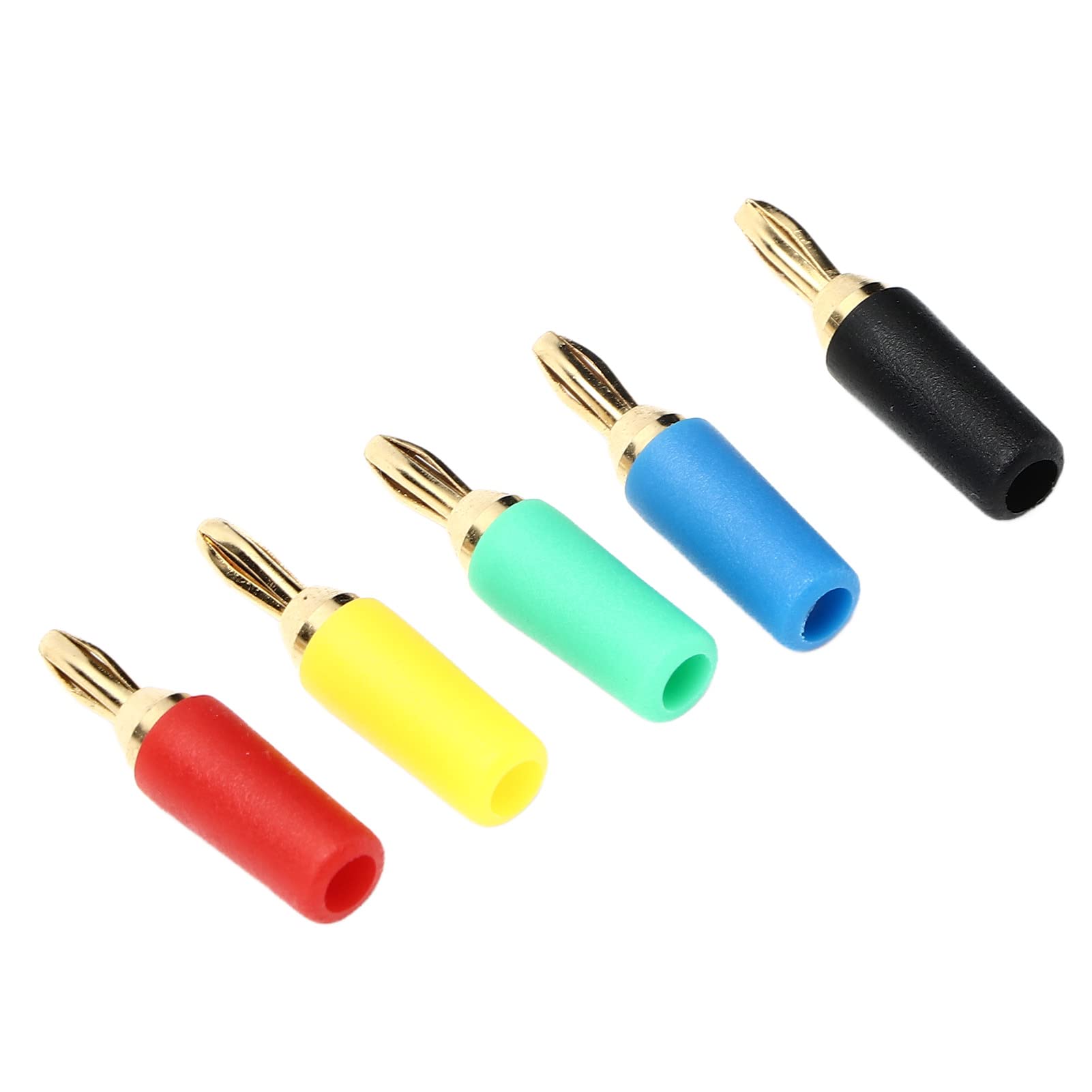 Yctze Fiches Banane Plaquées Or 2.5mm, Connecteurs à Souder pour Projets Fiables et électroniques, 10 Pièces