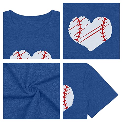 Plus Size Baseball Shirt Women Funny Baseball Graphic Tees Casual Short Sleeve Tops T-Shirts4