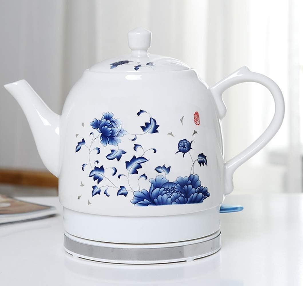 Ceramic Electric Kettle Cordless Water Teapot, Teapot-Retro 1.5L Jug, 1000w Water Fast For Tea Fast (Color : B)