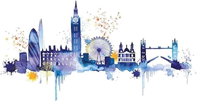 Pyramid International Summer Thornton WDC90641 London Skyline Canvas Print, Multi-Colour, 60 x 80 cm