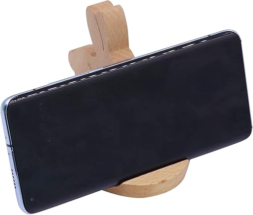 Miniatura 39 de Lindo ciervo soporte de teléfono celular Soporte de escritorio de madera para teléfono inteligente para todos los teléfonos móviles Animal teléfono