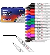 Comix Low Odor Dry Erase Markers, Chisel Tip Whiteboard Marker, 8 Assorted Colors Pack of 36 Mark...