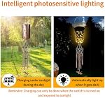 Coupé solaire Dragonflys Lanterne Wind Chime Lumière décorative, Iron Art Dragonflis Lantern Wind Chimes, Un Portable LED Cadeau de lumière décoratif d'extérieur pour les amis.