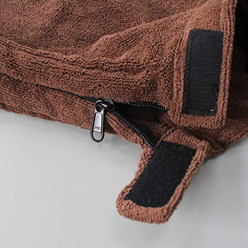 Tubayia Mikrofaser Hundebademantel Schnell Trocknend Haustier Katze Hund Bademantel mit Reißverschluss (L)