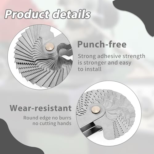 52-teiliges Edelstahl Gewindelehre Set,Metrisch 60° und Whitworth 55°,Feingewinde Messwerkzeug für 24 Blätter 0,25-6,0 mm und 28 Blätter 4G-62G,ideal für Präzisionsmessungen,Robuste Gewindelehre Zoll