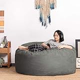 Jaxx 5 Foot Saxx - Big Bean Bag Chair for Adults, Charcoal