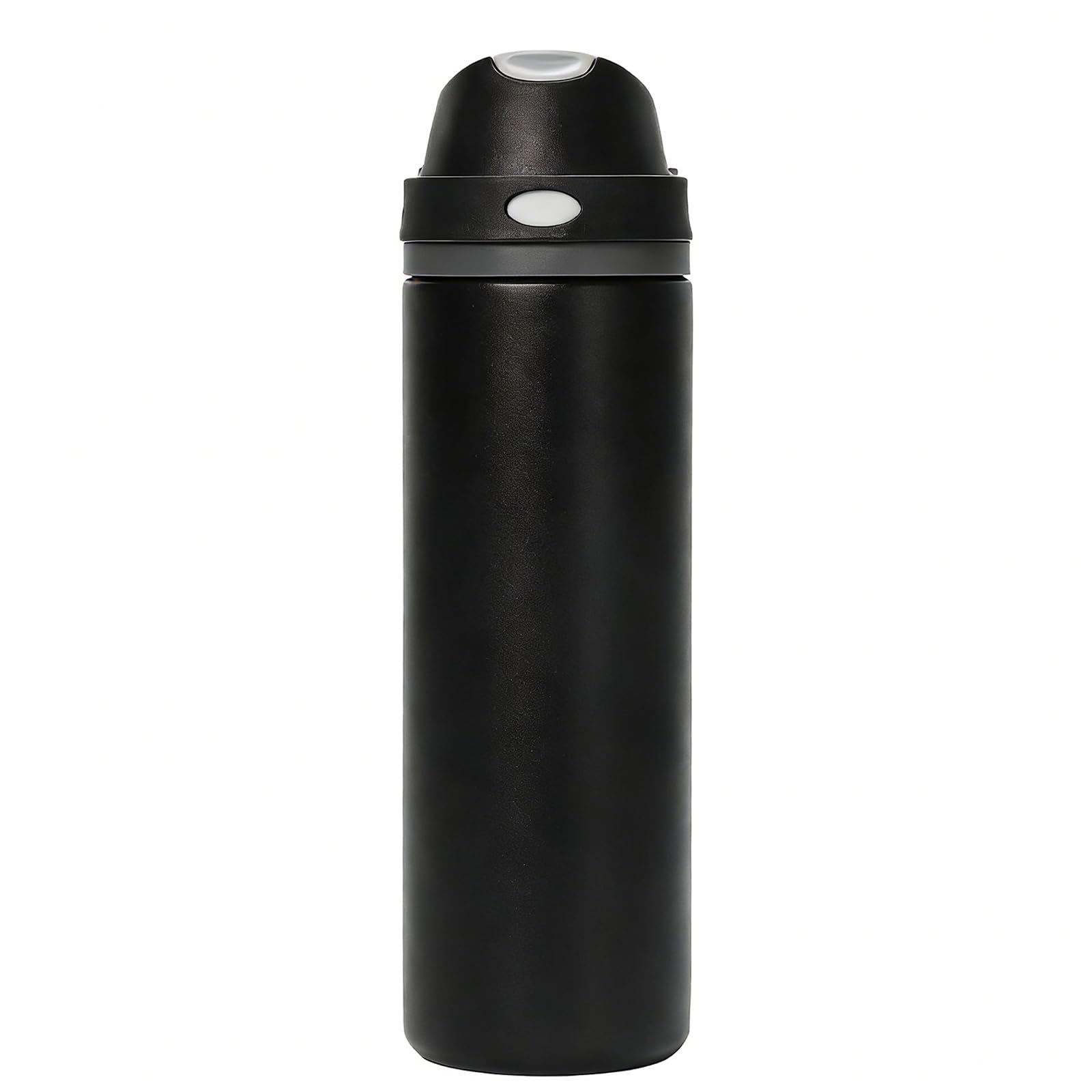 Eastrise 24oz Insulated Water Bottle with Convertible 2-in-1 Lid,Metal Water Bottle,24H Cold&12H Hot,Leakproof, Fits Car Cup Holder, BPA-Free Stainless Steel for Gym, Commute & Travel-Black