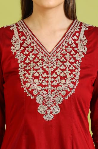 Image of W for Woman Zari Embroidered Anarkali Kurta