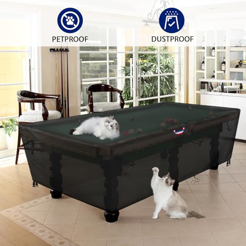 Agutsone 7/8/9 Feet Pool Table Cover, Billiard Table Cover for 7FT Snooker Billiard Pool Table Heavy Duty Waterproof Cover Outdoor Indoor Protection-93 x53 x32 inchs - Image 5