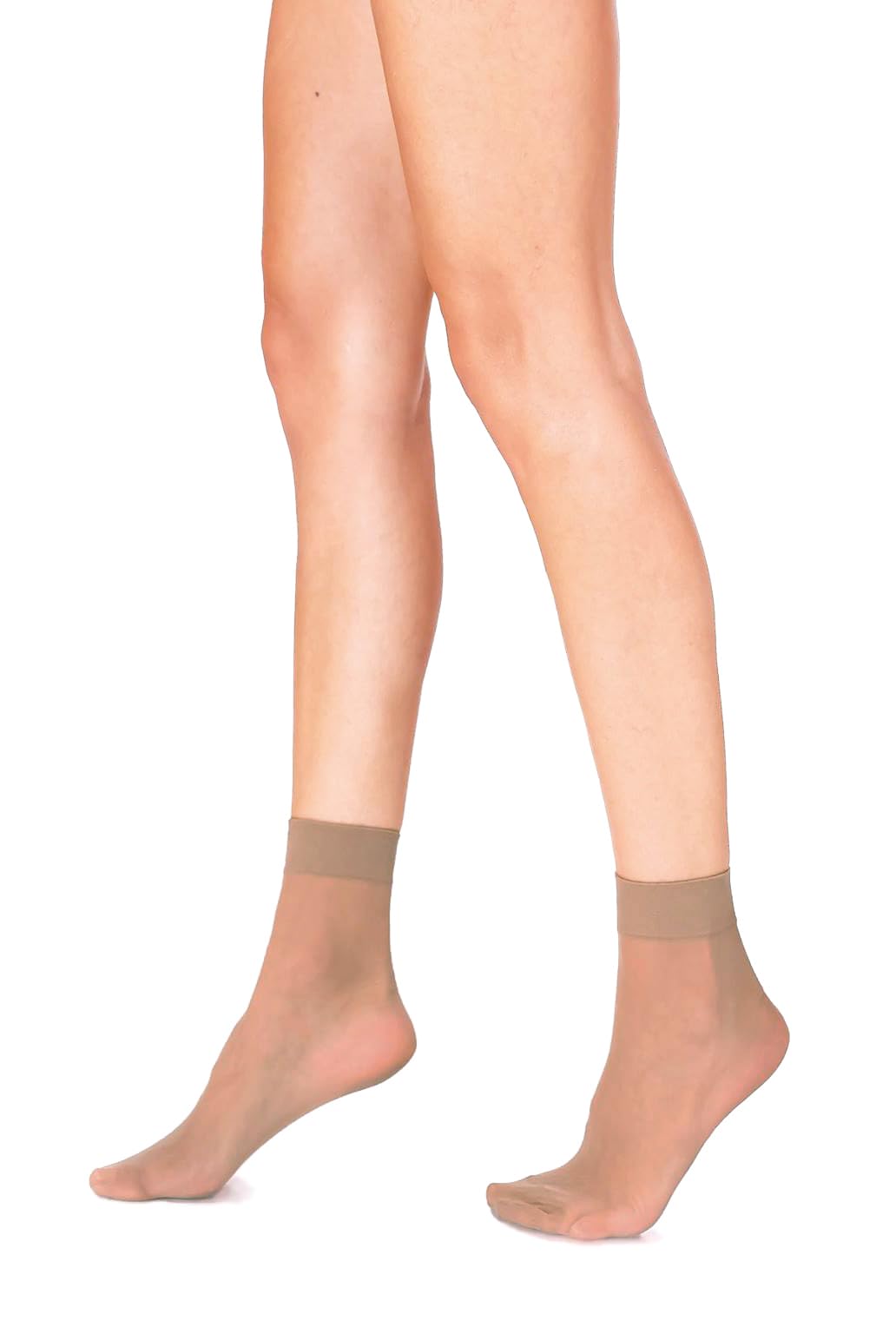 Lady Sofia 8 Pairs CARRIE Sheer Ankle High Pop Socks 20 Denier Anklets for Women (Beige)