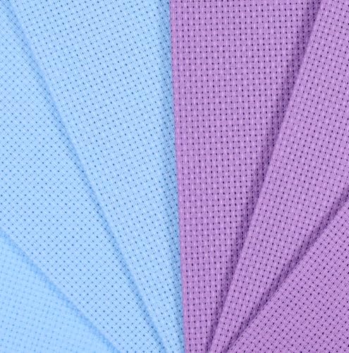 Image of KCS 4 /6 pc of 12 inch x 18 inch 30cmx45cm 16CT Counted Cotton Aida Cloth Cross Stitch Fabric (Lavender+Light Blue, 6 pc)