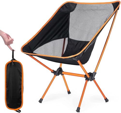 Image of Portable Camping Chair Backpacking Chair - Ultralight Folding Chair - Lightweight Foldable Chairs for Hiking Mountaineering Beach Garden Chair with a Carrying Bag for Outdoor Hiking
