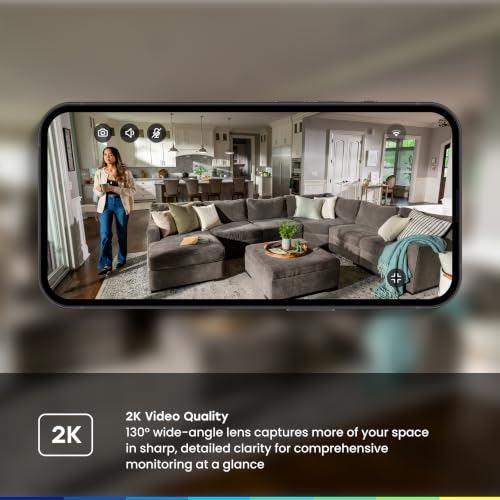 Image of myQ Indoor Plug-in Security Camera Gen 2 - 2K Smart Wi-Fi Camera with Night Vision, Baby and Pet Monitor, Motion Detection and Alerts, 2-Way Audio & App Control