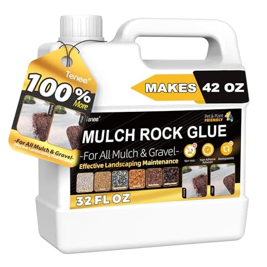 Strong Rock Glue, Makes 42oz Mulch Glue for Landscaping, Pet Safe Gravel Binder, Fast-Dry Mulch Anchor for Indoor, Outdoor, Pea Gravel Stabilizer Easily Holds Pine Straw, Rubber, Stone, Pebble