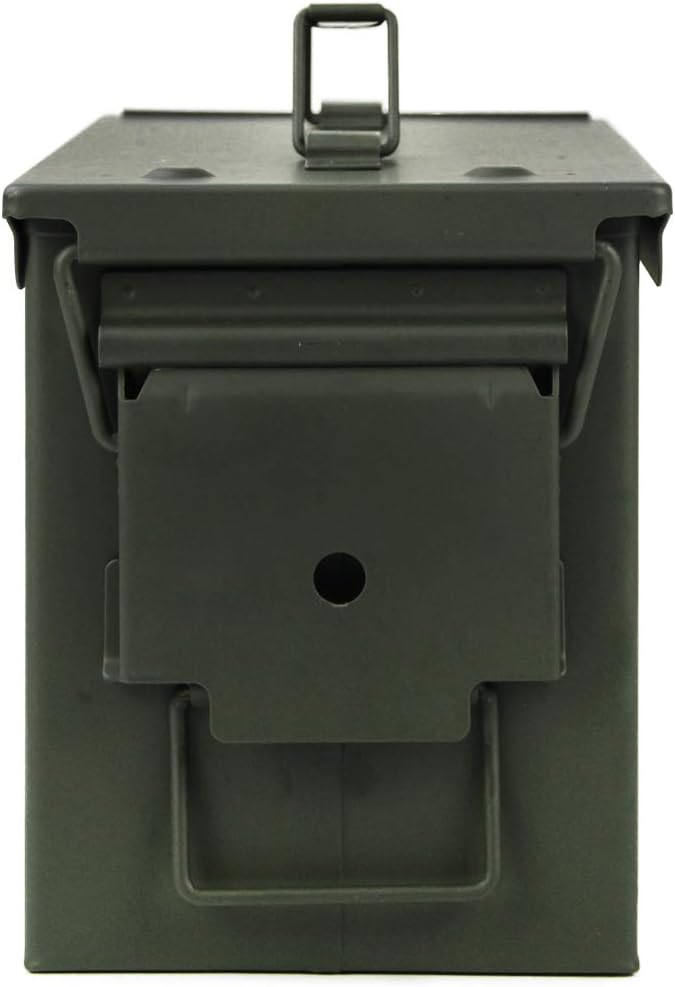 GUGULUZA Metal Ammo Can 30/50 Cal, Lockable Bullet Storage Case, Waterproof & Airtight Containers Box with Flip Top for Long-Term Storage Shotgun, Rifles, Pistols Ammunition