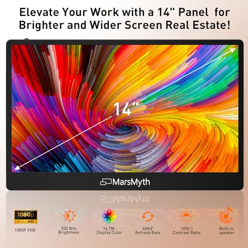 Unlock Your Potential S2 14'' Triple Monitor for Laptop Screen Extender, Dual Monitor 1080P HD, Plug & Play, Laptop Monitor Extender for 13-17'' Laptops, Compatible with All Laptops - Image 3