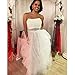 Lisong Women Maxi Tulle Floor Length Layered High Waist Spectial Occasion Skirt 3XL White