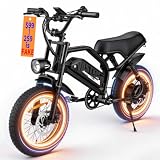 AVDLBIKE Electric Bike, 16'' Fat Tire E-Bike for Teens &Child/Adults, 500W Small Ebike with 36V/12.8Ah Removable Battery, 20 MPH /45 Mile Range, Full Suspension Off-Road Electric Dirt/Mountain Bike