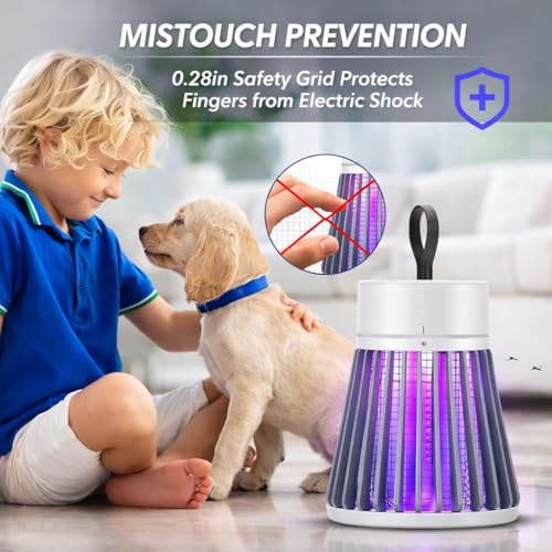 Image of Electric Mosquito Killer Lamp with UV Light, USB Powered Portable Indoor Bug Trap for Bedroom, Office & Home