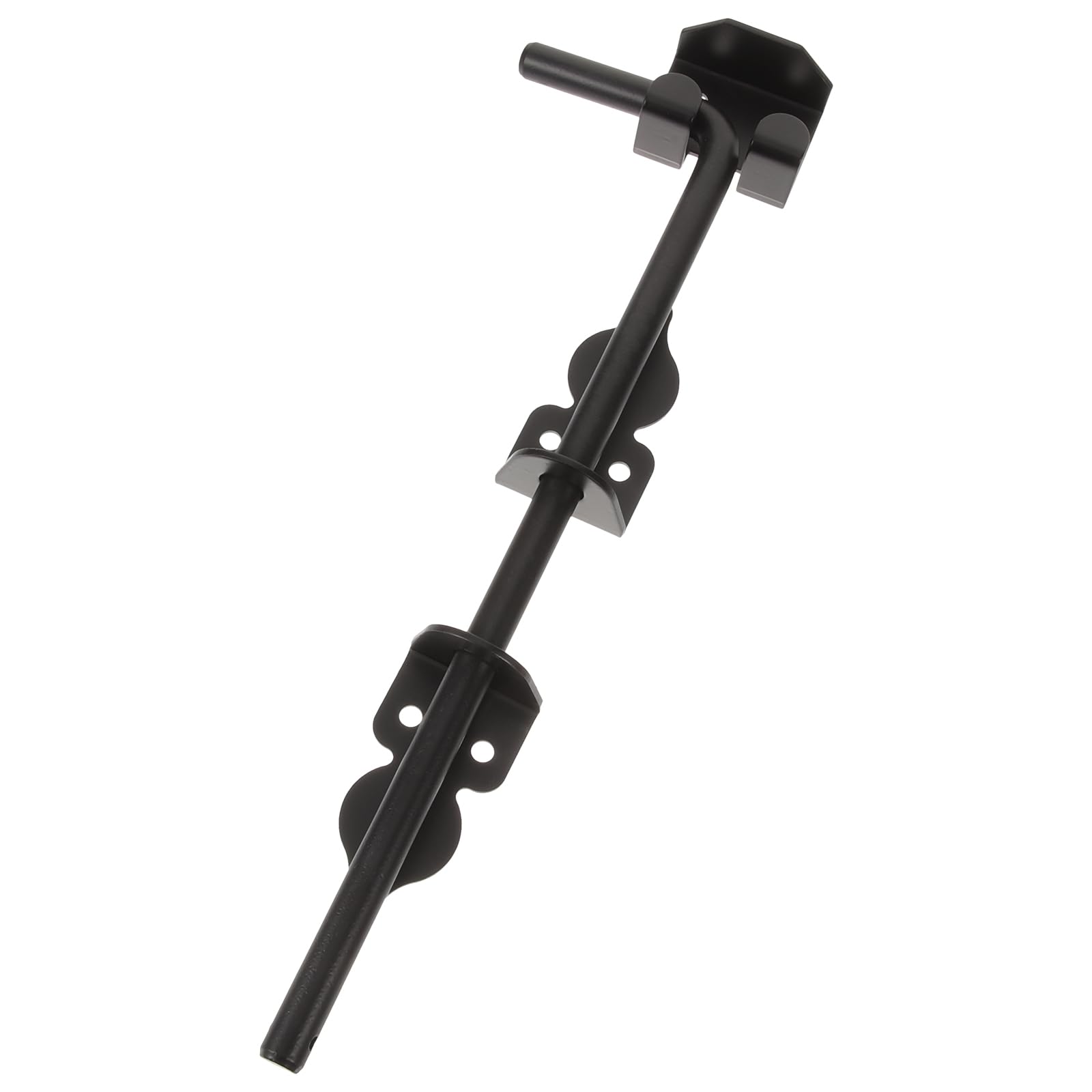 UKCOCO Loquet de Sol Robuste: En Fer Noir 12 Pouces, Épais et Sécurité Renforcée - pour Portails, Portes, Vinyle, Clôtures, Abris et Usage Domestique, Installation Facile