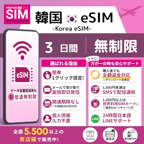 [ �؍� eSIM ] �����f�[�^������ (FUP����)�b�I�����C���ŒZ�������s (���[�����)�b�����I���b�����pOK �b���S24���ԓ��{��T�|�[�g (3Days-������)