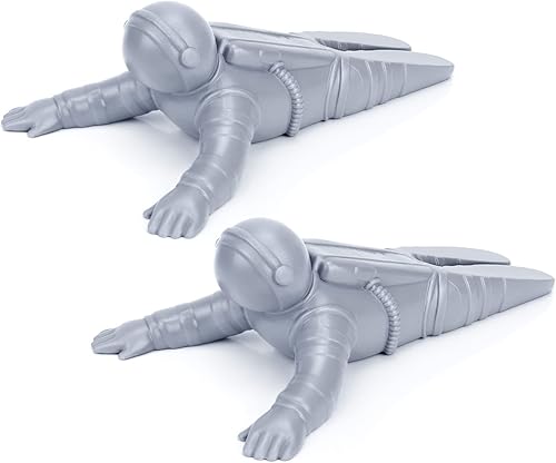 Wedama Tope de puerta decorativo de astronauta para puerta, de poliuretano termoplástico mejorado, goma antideslizante, lindo tope de puerta para