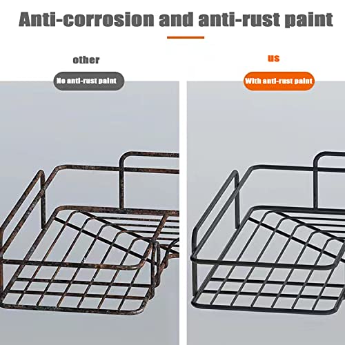 Shower Caddy, Rcqd Corner Shower Caddy With Hooks/Soap Tray, Bathroom Storage Organizer,Wall Mounted Shower Organizer With Adhesive,Shower Shelf For Toilet, Dorm And Kitchen (Matte Black) #TOP4