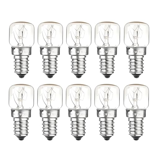 EZONEDEAL 10PCS Himalayan Salt Lamp Bulbs Globe Light Bulbs Heat Resisting 7W E14 | Long Lasting Night Light Bulbs for Crystal Salt Rock Lamps, Scentsy Warmer Wax Diffuser, Candle Warmers