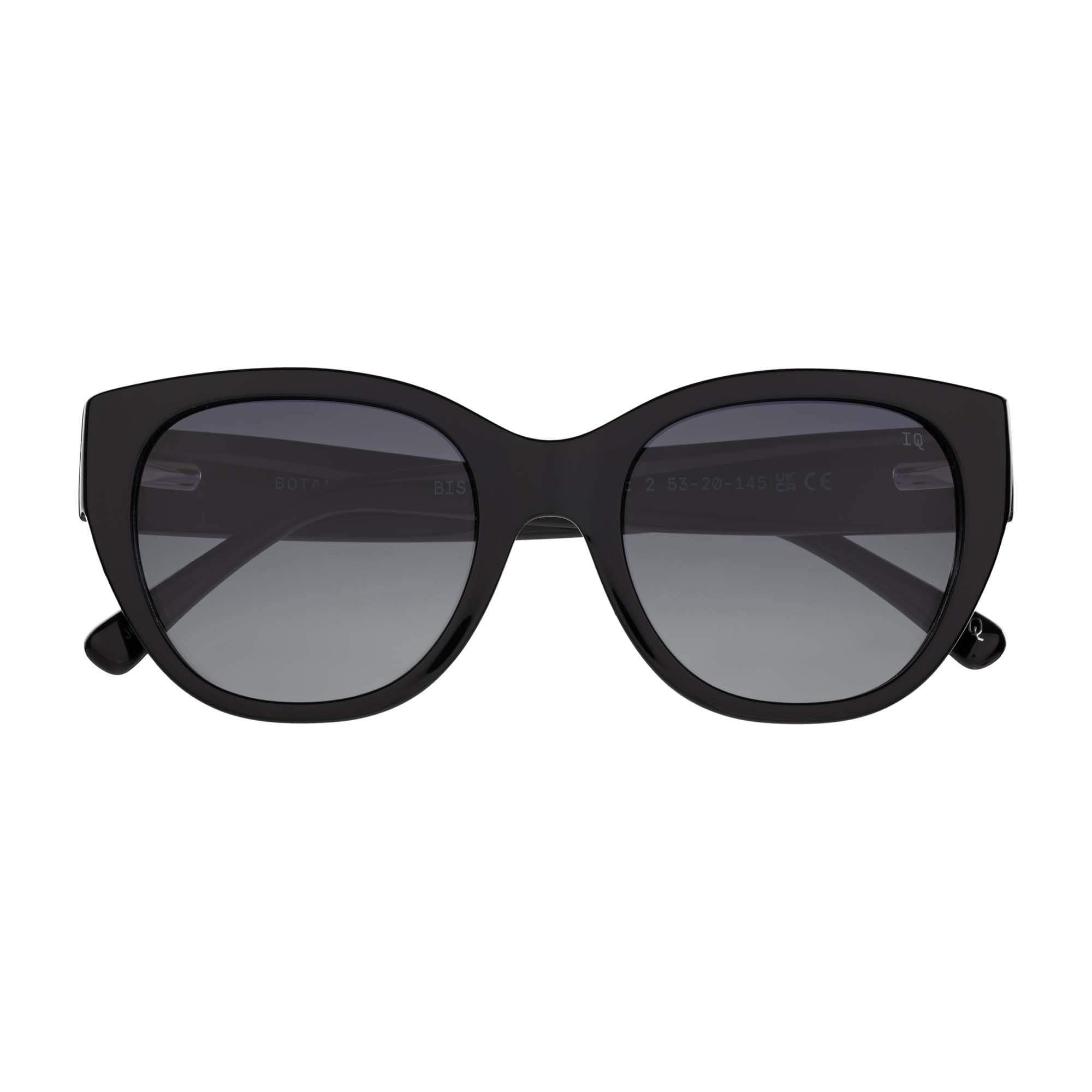 BOTANIQ Occhiali rotondi in acetato nero da donna, opzionali con vista (modello BIS-7032-104)