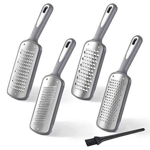 Tongjude Cheese Grater, Set Of 5 Stainless Steel Lemon Zester, Multi-Purpose Kitchen Food Grater Slicer For Vegetable, Fruit, Chocolate With Protective Cover #TOP14
