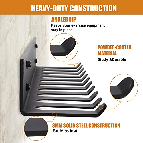 Multi-Purpose Storage Rack Resistance Bands Rack Gym Storage Rack Fitness Bands Rack Heavy Duty Rack 11 Hooks for Resistance Bands, Straps, Jump Ropes, Foam Rollers, Weight Belts, Tools (L-23\") - Thumbnail 3