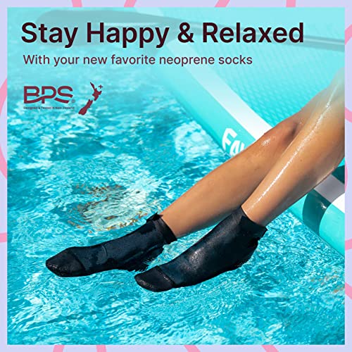 Bps 'Second Skin' Beach Booties - Super Light Weight Premium Antislip Socks For Surfing, Diving, Snorkeling, Beach Ball Sport Sand Proof Booties Durable For Water And Sand - High Cut (Navy Blue, L) #TOP4