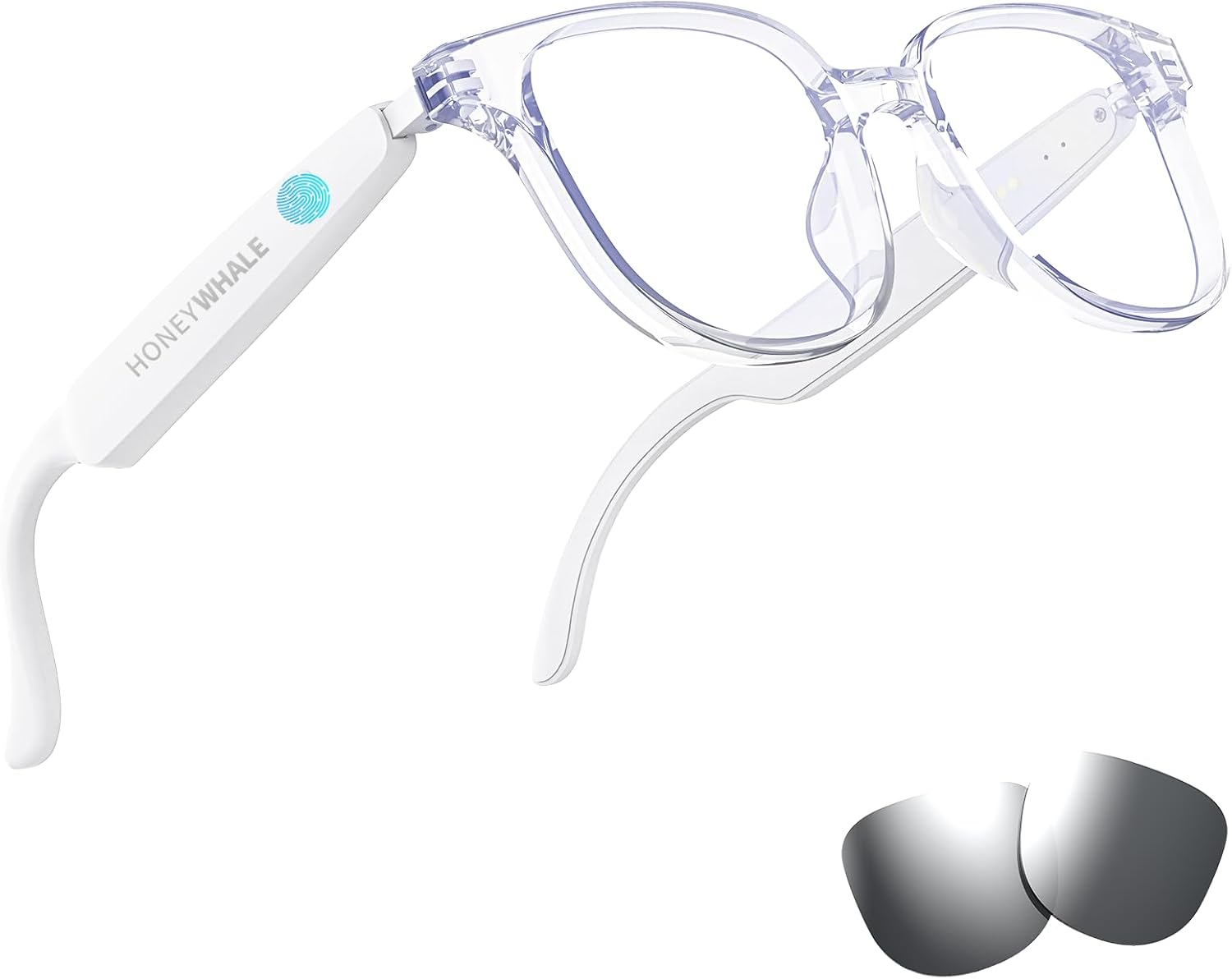 HONEYWHALE GL-08 Bluetooth Lentes Inteligentes para Ciclismo, Lentes de Sol Anti-Luz Azul, Fotografía Remota, Gafas Inteligentes para Scooter Eléctrico/Bicicleta, Asistente de Voz, Control Táctil