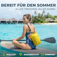 Nordlight Dry Bag 10L Wasserdichter Beutel - (Gelb) Wasserdichter Packsack Mit Roll Top Verschluss Und Schultergurt | Schwimmen, Baden, Strand, Kanu, Stand Up Paddling, Tauchen – Ansicht 4