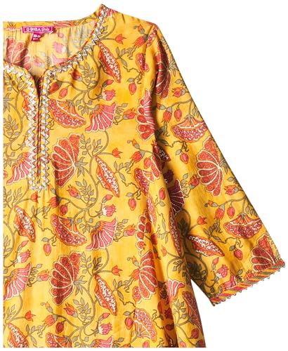 Image of BIBA Girl Viscose Straight Embroidered Suit Set