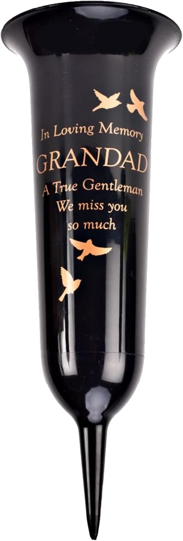 Thoughts of you Black Graveside Memorial Spiked Flower Vase - Grandad