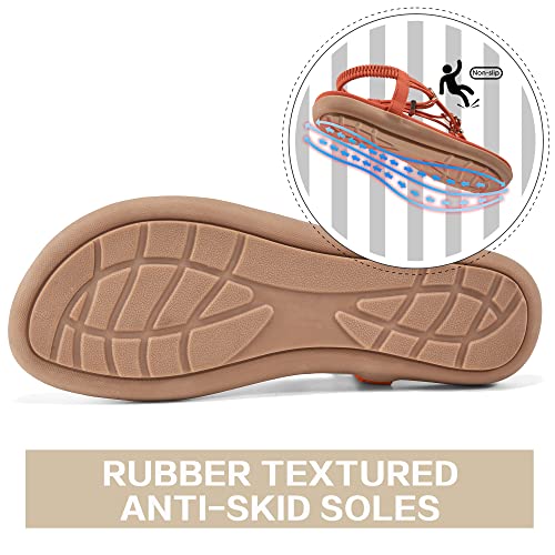 Image of Alicegana Women's Summer Sandals Bohemian Beaded Ankle Walking Strap Casual Flip Flops Ladies Sexy Flats Comfortable Shoes
