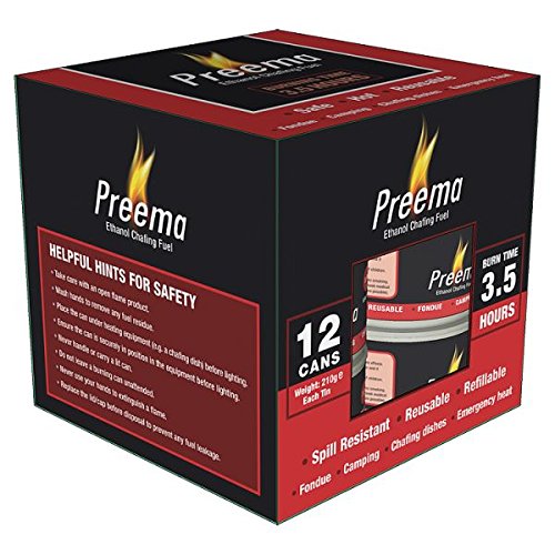 Preema Ethanol Chafing Fuel 3.5 Hours 12 Pack (Pack of 12 x Sgl)