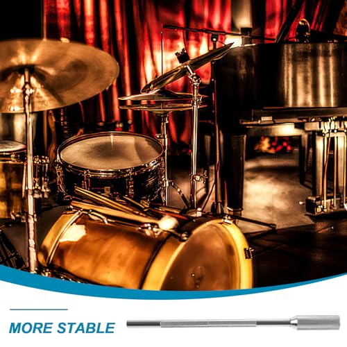 Soporte para cowbell Hemoton de doble varilla, montaje para batería con construcción metálica plateada y ajuste estable, compatible con bloques Jam miniatura 6