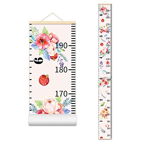 Image of ASENART Baby Growth Height Chart Handing Ruler Wall Decor for Kids, Canvas Removable Growth Height Chart