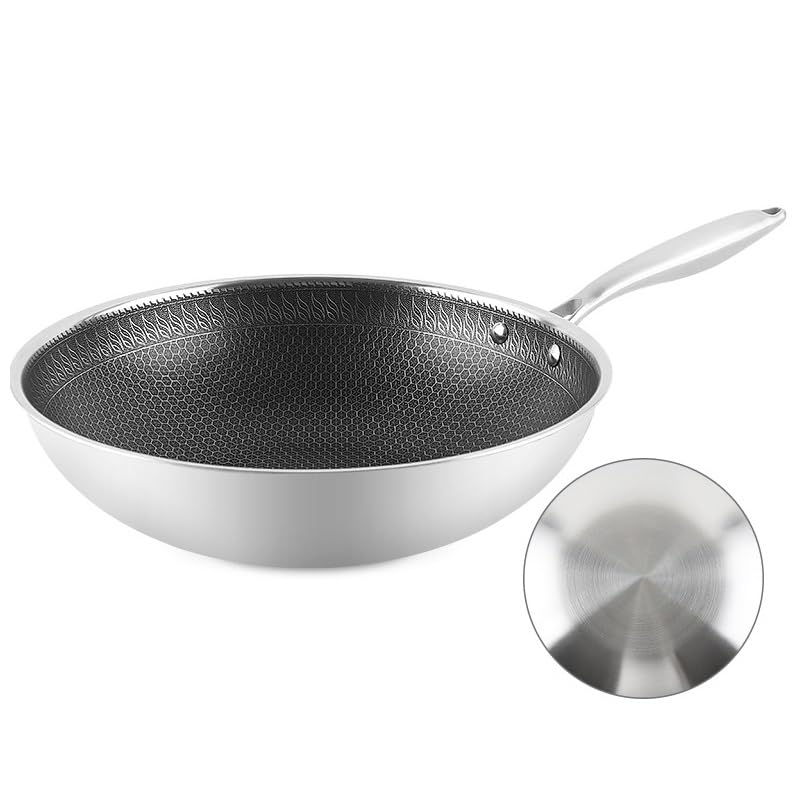 Wok de fondo plano hierro 32 cm miniatura 4