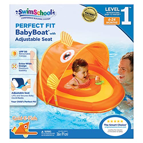 image for SwimSchool Gold-E-Fish Fabric Baby Boat, Splash and Play, Adjustable S