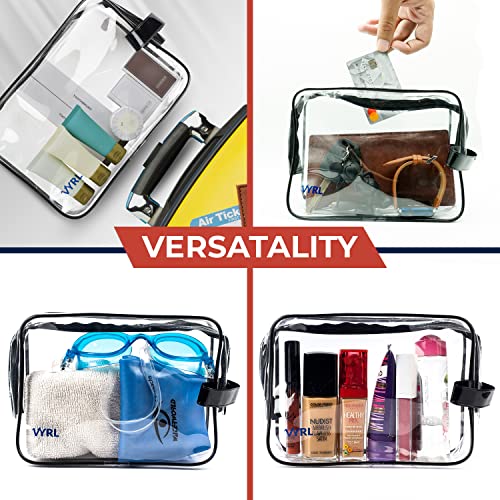 Vyrl Tsa Approved Toiletry Bag – 2Pcs, Quart-Sized 3-1-1 Liquid – Unisex Premium & Water-Resistant Clear Makeup Bags With Heavy Duty Zippers – Ideal Companion For Travel, Camping & More #TOP5