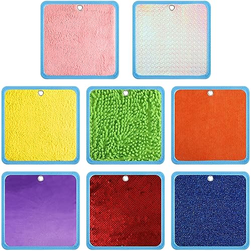 Image of Boao 8 Set Mini Sensory Mats Assorted Textured Play Mats Sensory Floor Tiles Educational Tactile Toys for Activity(7.9 Inch,Square)