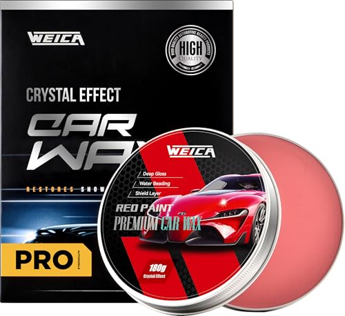 WEICA Car Wax for Red, Orange & Warm Color Paints | Sun Fade Defender & Metallic Pop | 180g Paste