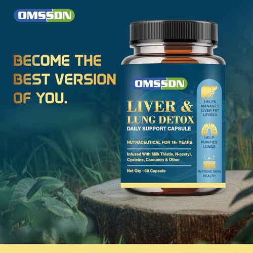 Image of Liver Detox Supplement & Lung Detox Daily Support With Milk Thistle and Curcumin For Fatty liver 60 Capsules (Pack of 2)