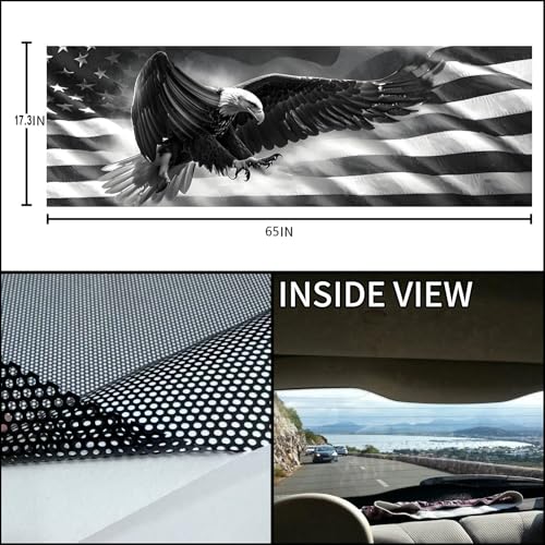 Image of Rear Window Decals for Trucks - 65x17.3 in Back Window American Flag Decals Fit Most Pickup Trucks SUV, Vinyl Back Window Decal Truck Rear Window Graphics for Personalized